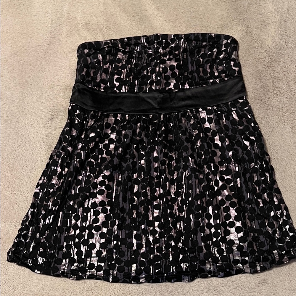 Express Black and Rose Gold strapless top